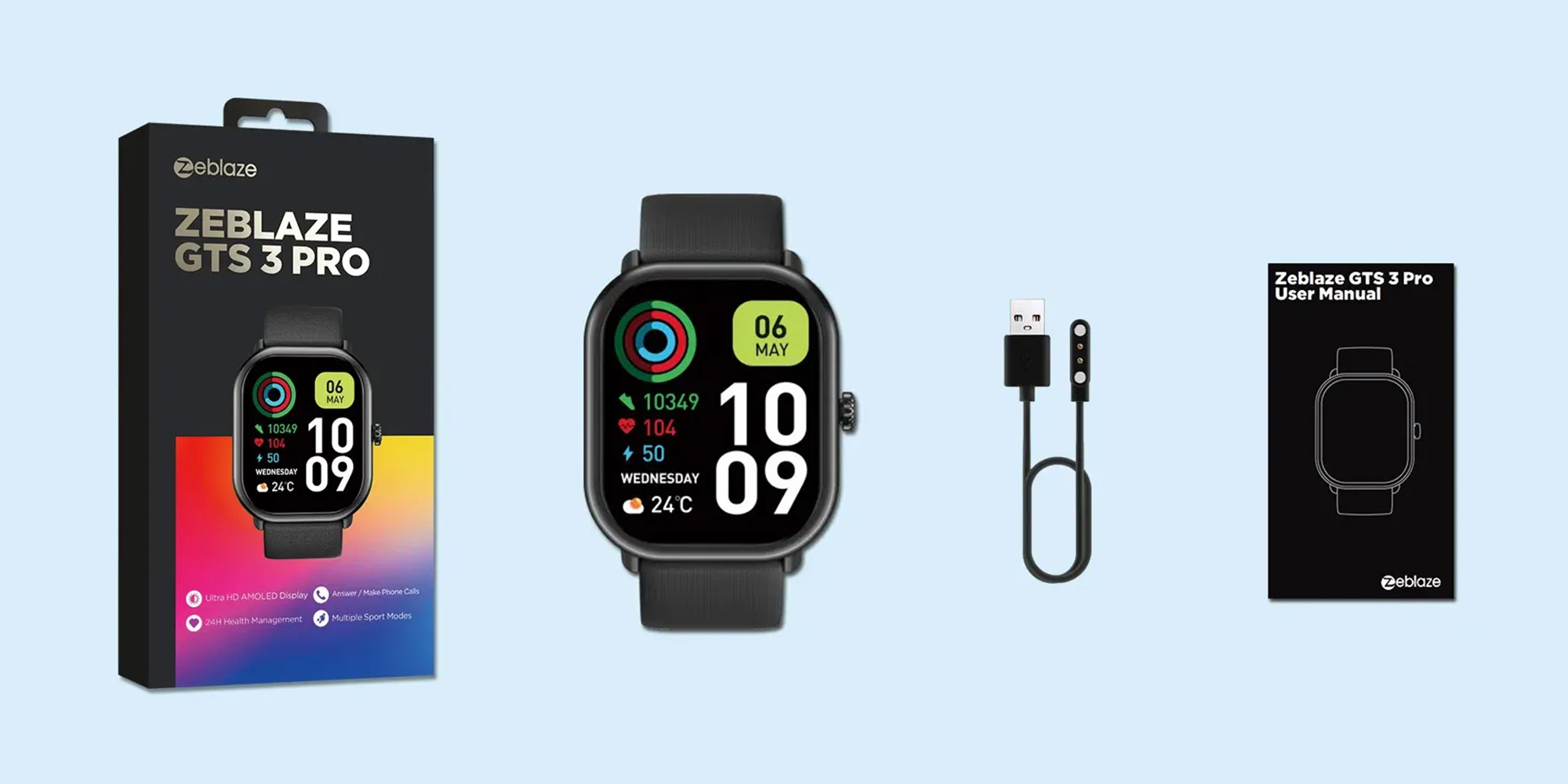 Smartwatch  Zeblaze GTS 3 Pro - czarny